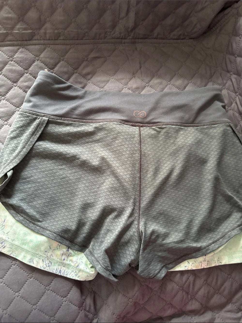 Women’s Cala Gray Athletic Layered Shorts - Lightweight Run & Training Size S